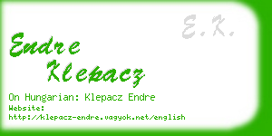 endre klepacz business card